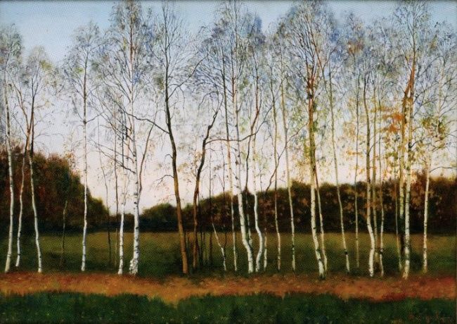 Painting titled "Березы. Осень." by Viktor Egorov, Original Artwork