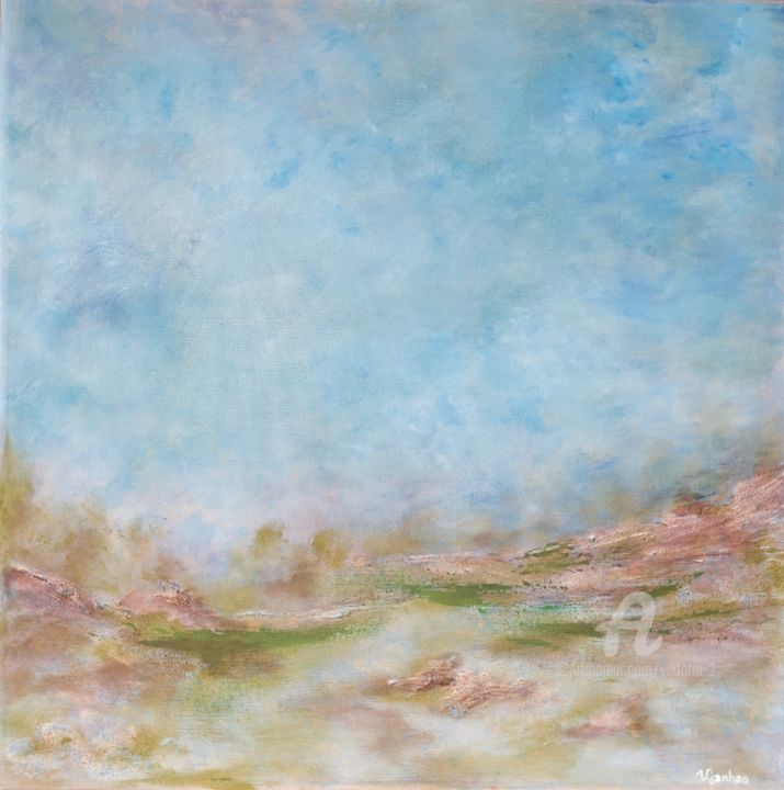 Malarstwo zatytułowany „Foggy Morning” autorstwa Viktoria Ganhao, Oryginalna praca, Akryl