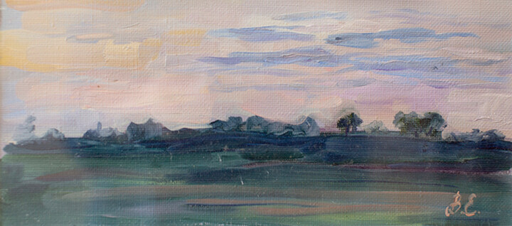 Картина под названием "ASTRAKHAN SUNSETS 2…" - Виктория Еремина, Подлинное произведение искусства, Масло Установлен на Дерев…
