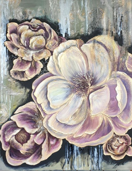 Peinture intitulée "Bouquet pour la bie…" par Victoria Beko, Œuvre d'art originale, Acrylique
