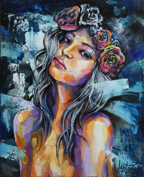 Картина под названием "Be yourself - paint…" - Viktoria Lapteva, Подлинное произведение искусства, Масло Установлен на Дерев…