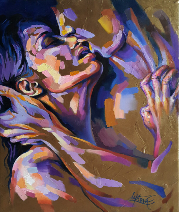 Картина под названием "Taste of love - fig…" - Viktoria Lapteva, Подлинное произведение искусства, Масло Установлен на Дерев…
