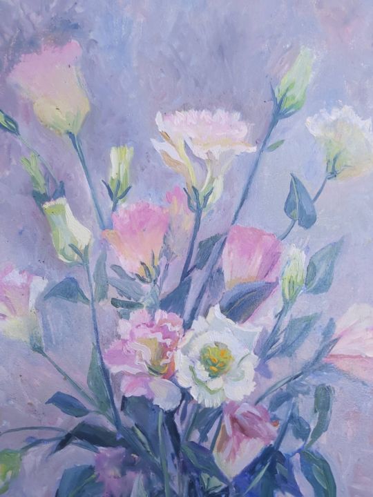 Malarstwo zatytułowany „Flowers for Valenti…” autorstwa Viktoriia Kolesnikova, Oryginalna praca, Olej