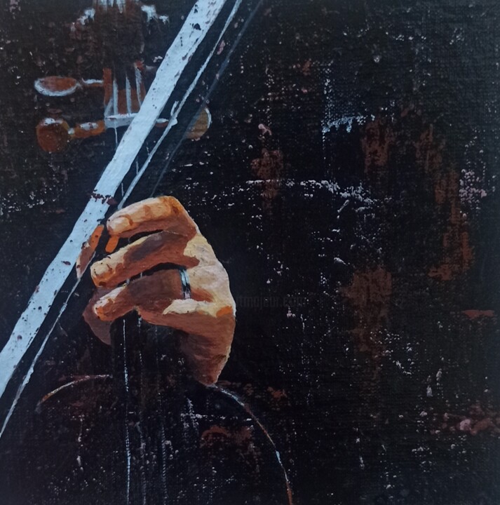 Painting titled "Violin 🎻" by Viktoria Palamarchuk, Original Artwork, Acrylic