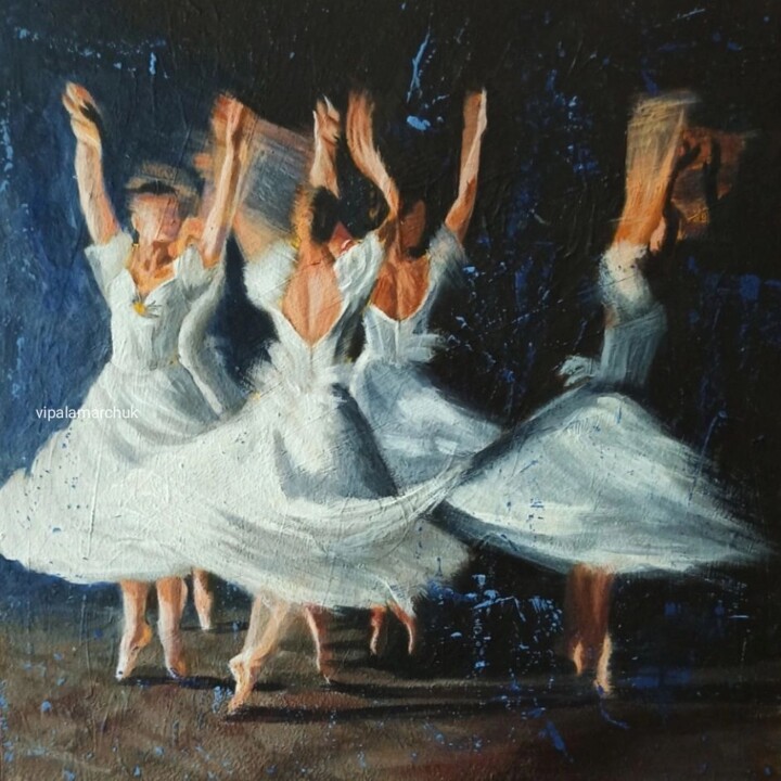 Painting titled "Ballerinas" by Viktoria Palamarchuk, Original Artwork, Acrylic