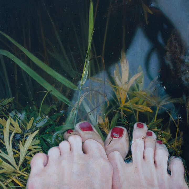 Painting titled "STILL WATER" by Viktoria Savenkova, Original Artwork, Oil