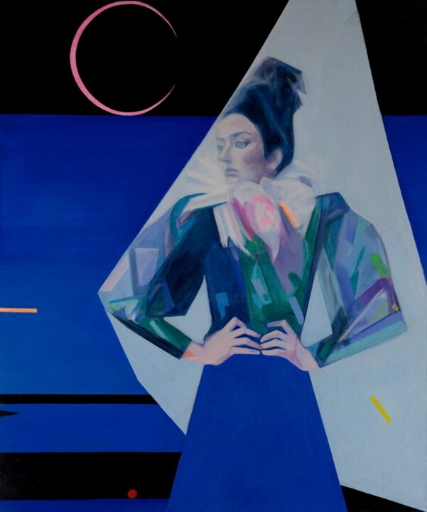 Картина под названием "“Northern lights"" - Виктория Шершнева, Подлинное произведение искусства, Масло Установлен на Деревян…