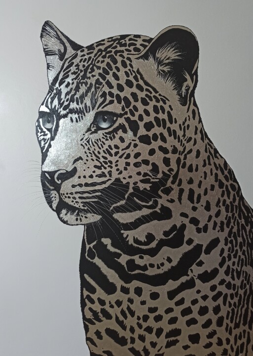 Pintura titulada "Леопард" por Viktoria Vrublevskaa, Obra de arte original, Acrílico