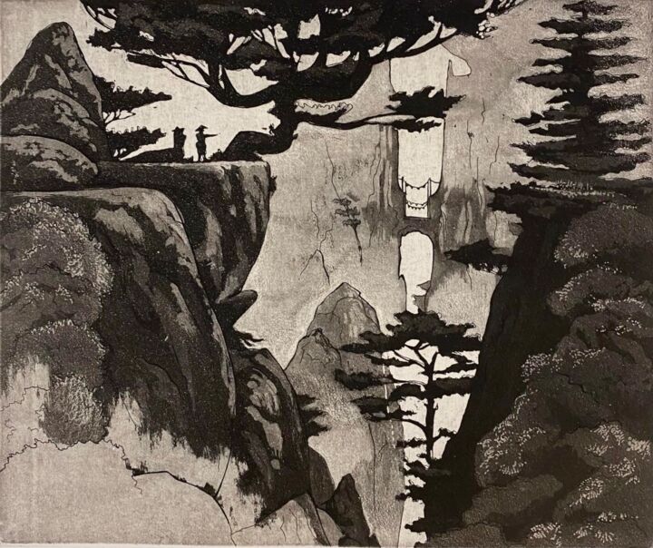 Incisioni, stampe intitolato "Morning in Japan" da Viktoriia Sakharova, Opera d'arte originale, incisione