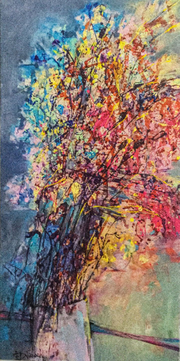 Картина под названием "Букет несущий радос…" - Виктория Дубовик, Подлинное произведение искусства, Акрил