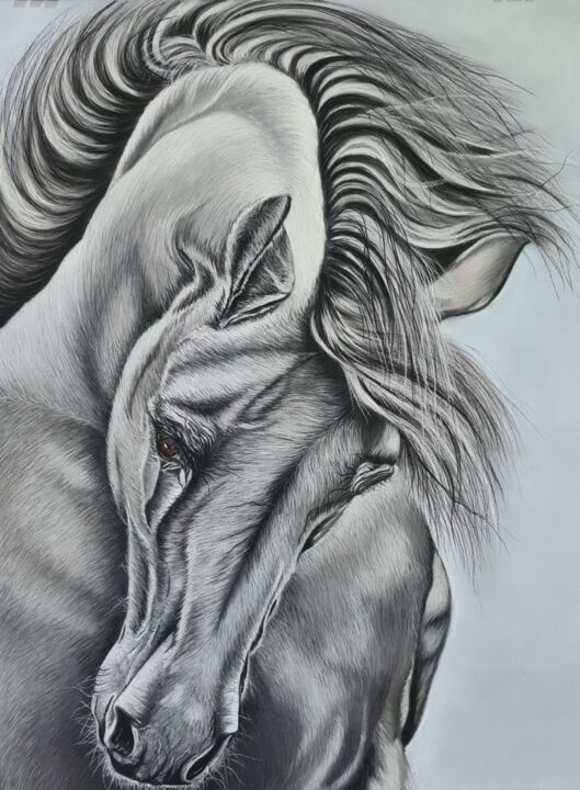 "Grey beauty" başlıklı Resim Viktoriya Nasyrova tarafından, Orijinal sanat, Pastel