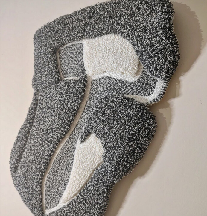 Textilkunst mit dem Titel ""WWS" Abstract fibe…" von Viktoriya Shpetna, Original-Kunstwerk, Stickerei