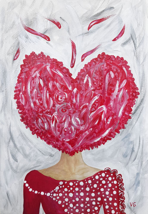 Peinture intitulée "February 14" par Viktoriya Gorokhova, Œuvre d'art originale, Acrylique