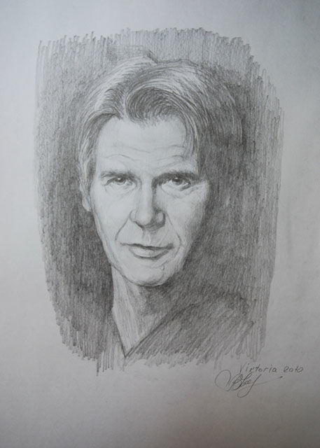 Рисунок под названием "Harrison Ford" - Viktoria Korotaeva, Подлинное произведение искусства, Другой