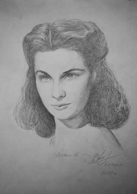 Drawing titled "Вивьен Ли" by Viktoria Korotaeva, Original Artwork, Other