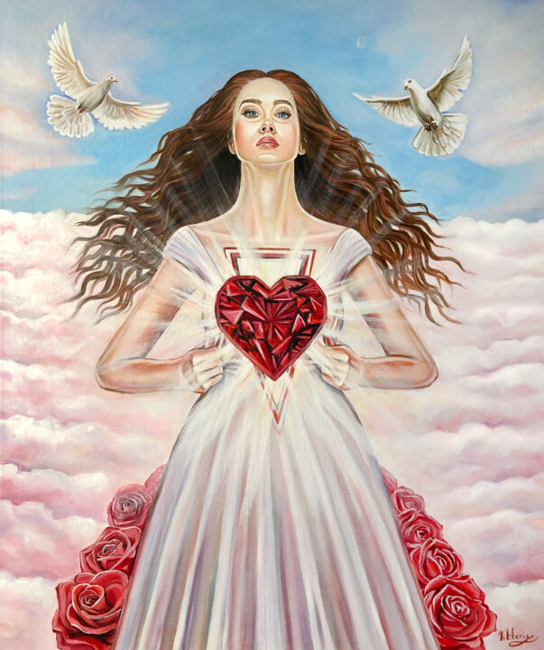 Malerei mit dem Titel "Woman's power" von Viktoryia Lautsevich, Original-Kunstwerk, Öl
