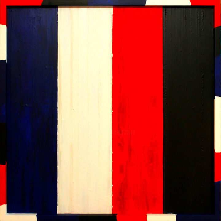 Painting titled "Bleu, Blanc, Rouge,…" by Vildeman, Original Artwork, Acrylic