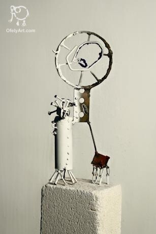 Rzeźba zatytułowany „Woman with a dog” autorstwa Vilgeniy Melnikov, Oryginalna praca, Metale
