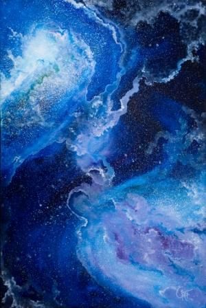 Painting titled "Espace 2" by Géraldine Villechenoux, Original Artwork