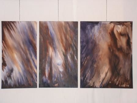 Painting titled "Grotte 5" by Géraldine Villechenoux, Original Artwork