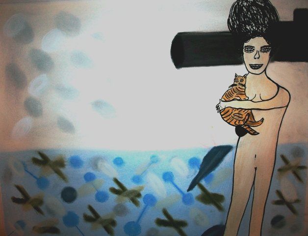 Pintura titulada "Mujer con Gato" por Pablo Villaizán, Obra de arte original