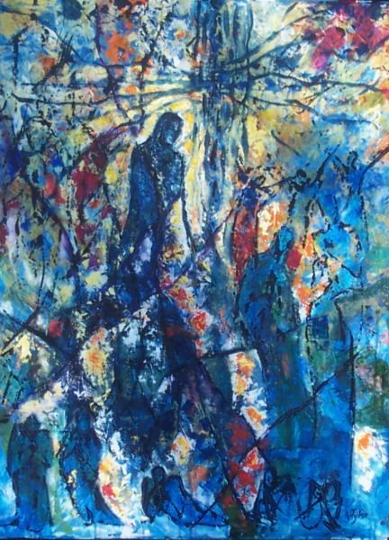 Painting titled "Redeemer" by Villy Fyhn, Original Artwork