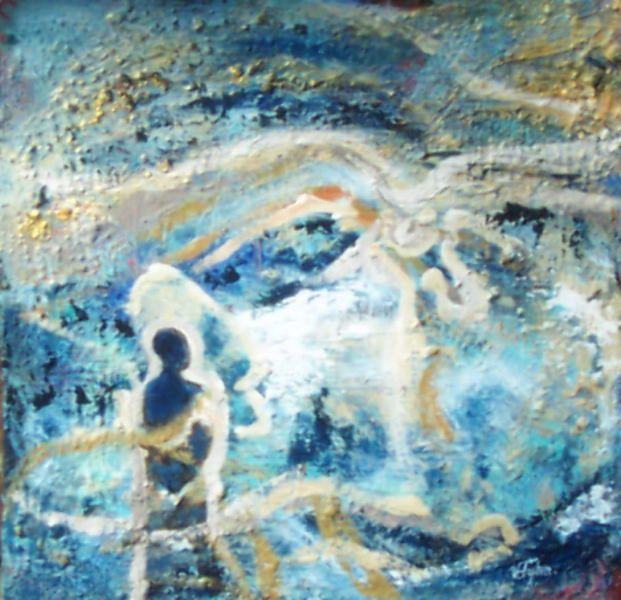 Pittura intitolato "Holy spirit come to…" da Villy Fyhn, Opera d'arte originale