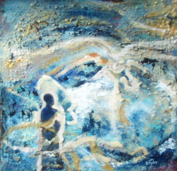 Painting titled "Holy spirit come to…" by Villy Fyhn, Original Art,