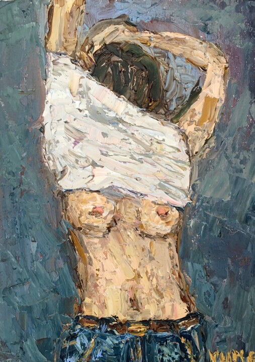 Картина под названием "Figurative Sensual…" - Vilma Gataveckiene, Подлинное произведение искусства, Масло