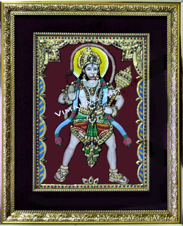 Painting titled "hanuman-p1000240.jpg" by Vimala V, Original Artwork