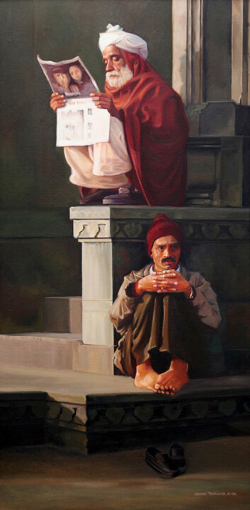 Pittura intitolato "Pathos" da Vinayak Takalkar, Opera d'arte originale, Olio