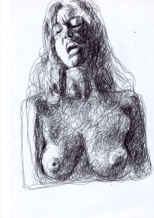 Dessin intitulée "Crayonella" par Vince Bank, Œuvre d'art originale, Crayon