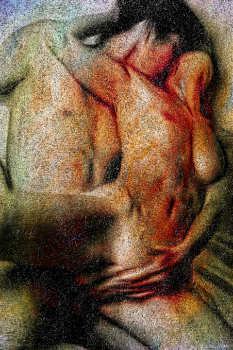 Arts numériques intitulée "Adam & Eve" par Vince Dark, Œuvre d'art originale, Peinture numérique