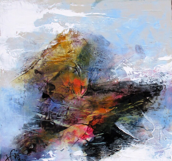 Pintura titulada "Tempête" por Francis Vincensini, Obra de arte original, Oleo Montado en Bastidor standard