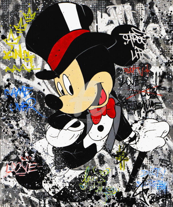Painting titled "MICKEY SWAG" by Vincent Bardou, Original Artwork, Acrylic