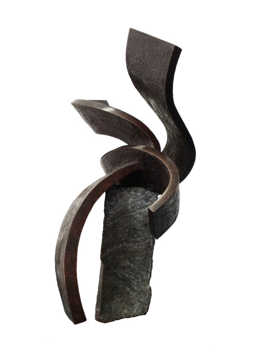 Sculptuur getiteld "Space Flower I" door Vincent Champion-Ercoli, Origineel Kunstwerk, Bronzen