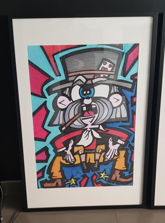 Drawing titled "The cowboy" by D-Art, Original Art, Ink