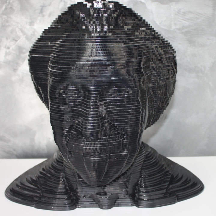 Sculpture titled "einstein.jpg" by Vincent Docteur, Original Artwork, Plastic