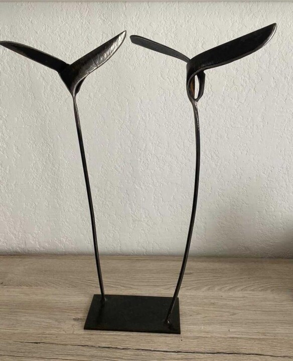 Sculptuur getiteld "Couple D'hirondelle" door Vincent Fons, Origineel Kunstwerk, Metalen