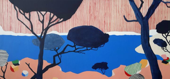 Peinture intitulée "Paysage du sud" par Vincent Gabin, Œuvre d'art originale, Acrylique