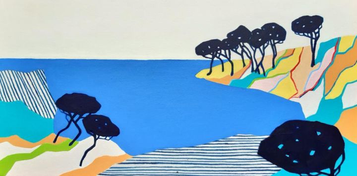 Painting titled "Vue imprenable IV" by Vincent Gabin, Original Art, Acrylic Mounted on Stretcher frame