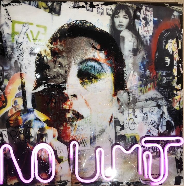 Collages titled "gainsbourg no limit" by Vincent Gachaga, Original Artwork, Collages