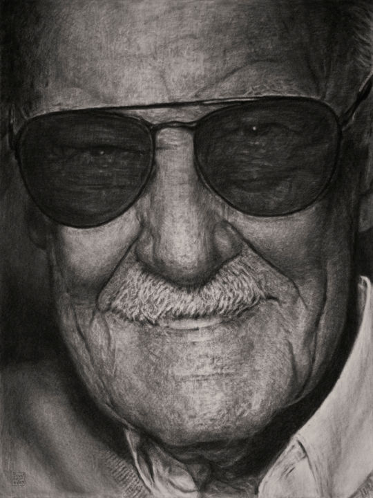 Stan Lee, Drawing by Vincent Haller | Artmajeur