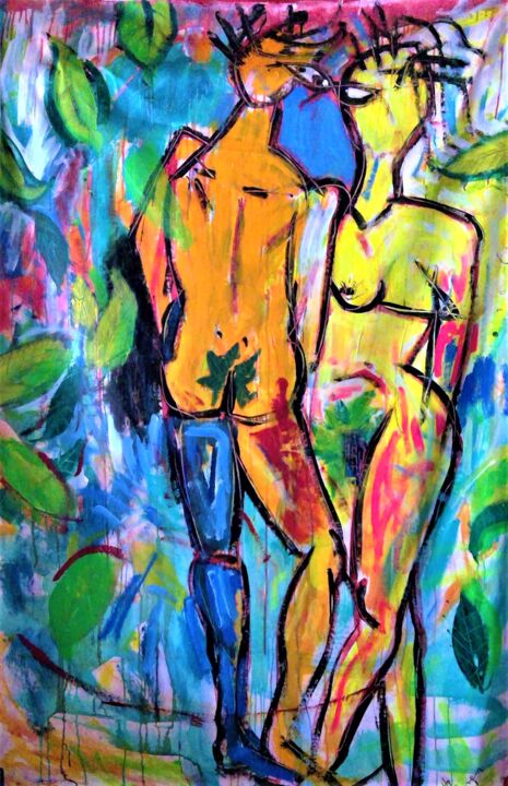 Peinture intitulée "Adam et Rêves" par Demonsigny, Œuvre d'art originale, Acrylique