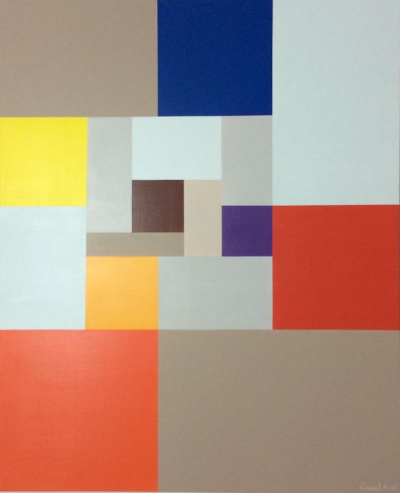 Malerei mit dem Titel "Composition abstrai…" von Vincent Huot, Original-Kunstwerk, Acryl