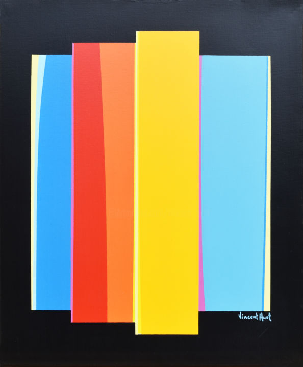 Peinture intitulée "l'été en couleur" par Vincent Huot, Œuvre d'art originale, Acrylique Monté sur Châssis en bois