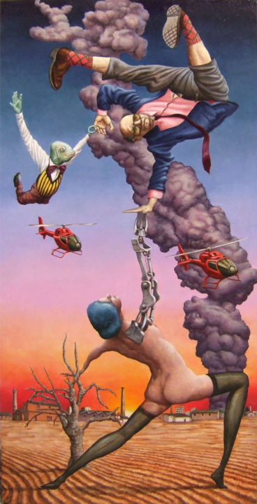 Painting titled "Equilibre optimal" by Vincent Lacroix, Original Artwork, Oil