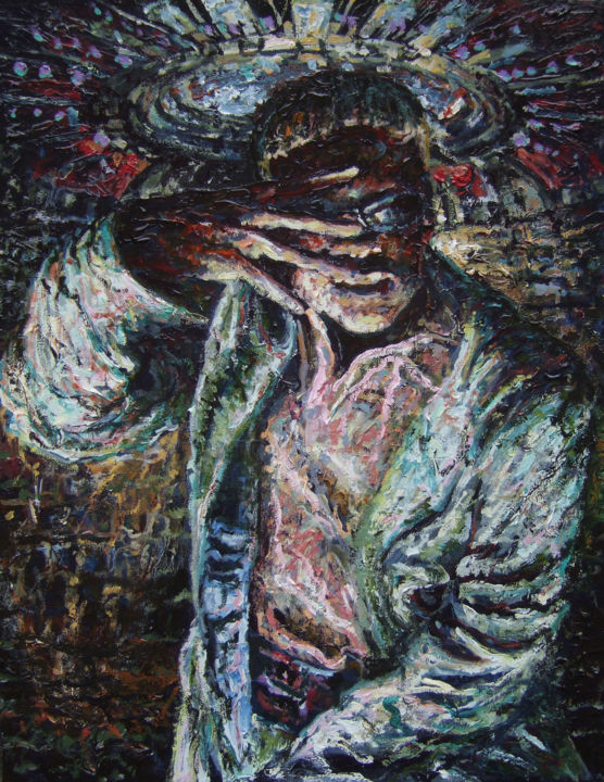 Peinture intitulée "Personne n'entend" par Vincent Lacroix, Œuvre d'art originale, Acrylique