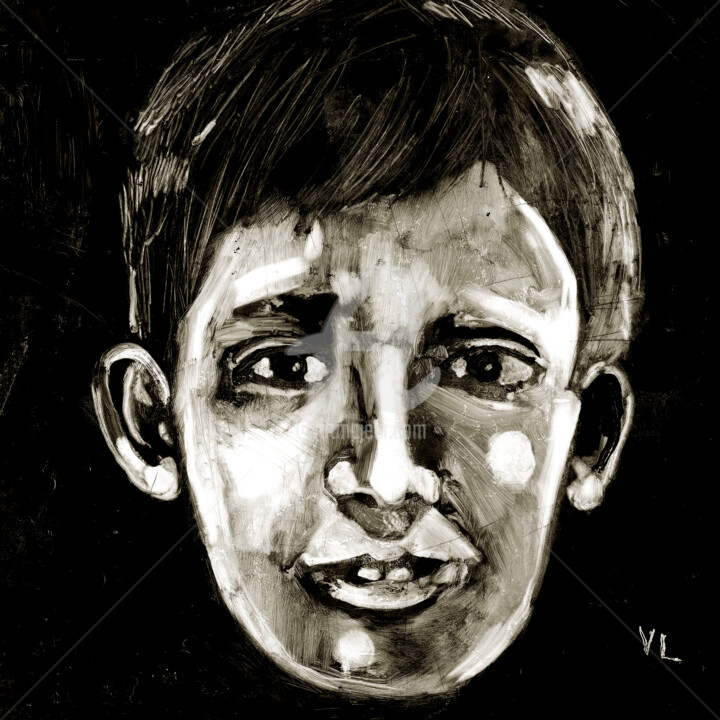 Painting titled "Boy" by Vincent Lignereux, Original Artwork, Oil