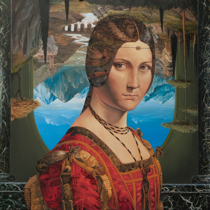 Картина под названием "La Belle Ferronnièr…" - Vincent Marit, Подлинное произведение искусства, Масло